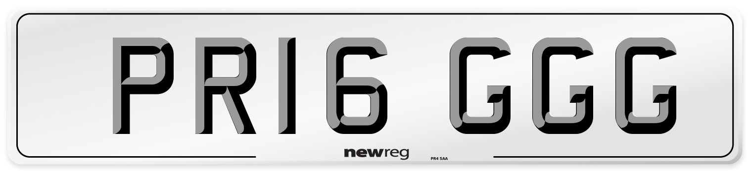PR16 GGG Number Plate from New Reg